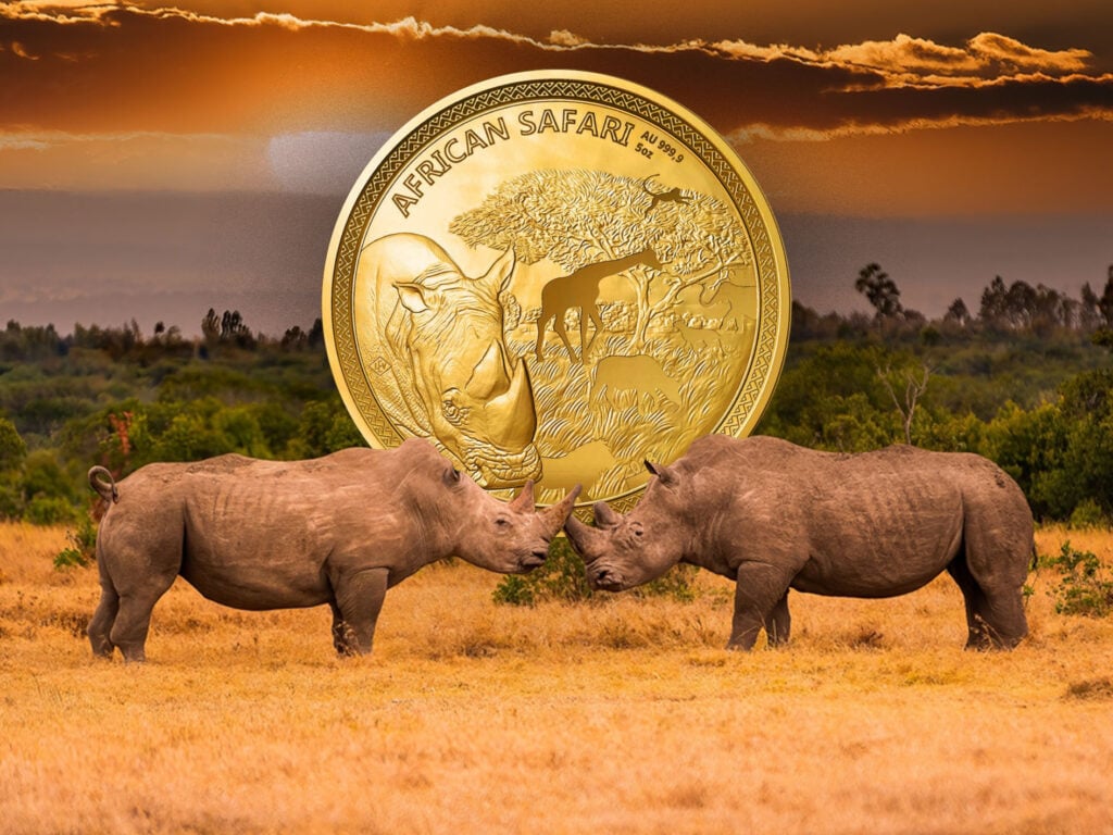 Big Five Goldmünze auf Afrikanischem Boden