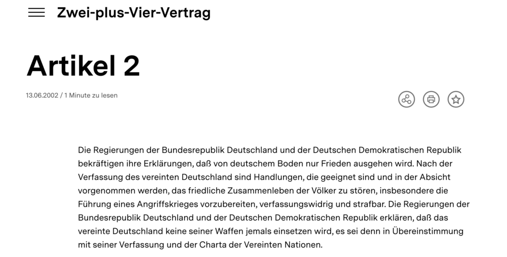 Artikel 2 des 2+4-Vertrags