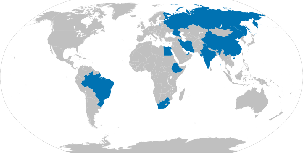 Türkei BRICS - Weltkarte BRICS plus