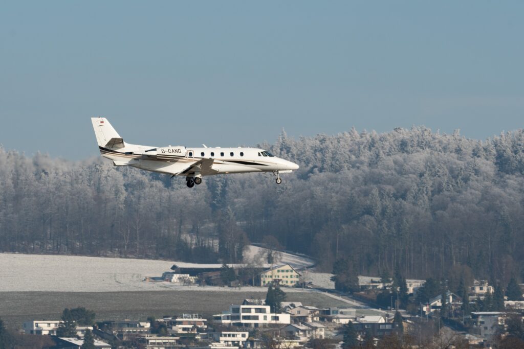 Weltwirtschaftsforum 2025. Anreise mit Privatjets in Zürich.